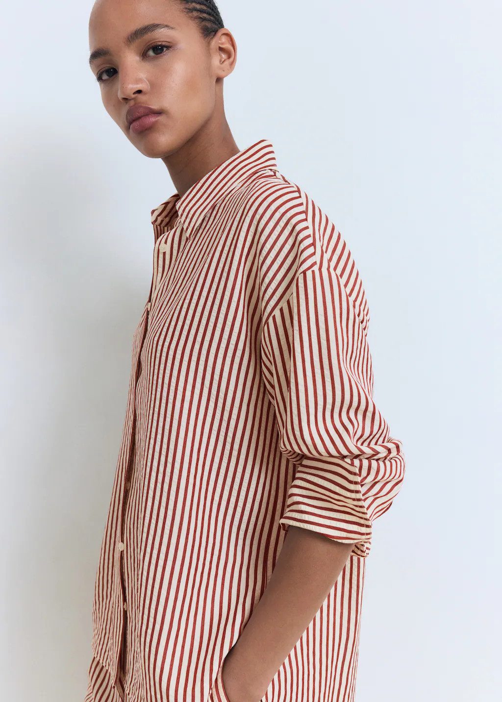 Striped straight shirt - Women | MANGO USA | Mango (US/MX/AU)