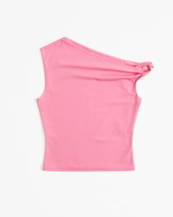 Women's Asymmetrical Cotton-Modal Twist Top | Women's Tops | Abercrombie.com | Abercrombie & Fitch (US)