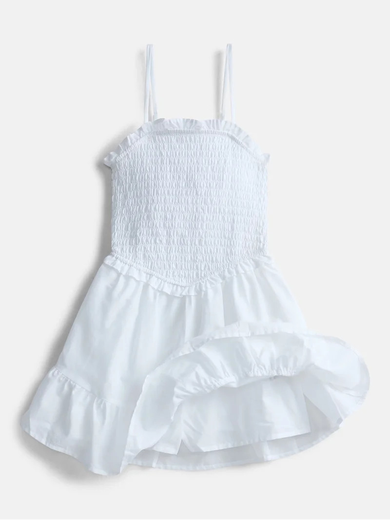 Weekend Academy Girls Smocked Ruffle Cotton Dress, Sizes 4-18 | Walmart (US)