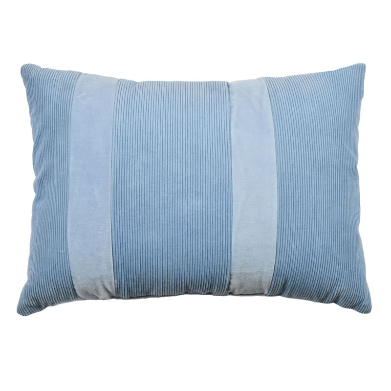 Light Blue Corduroy Velvet Throw Pillow, 14x20 | At Home
