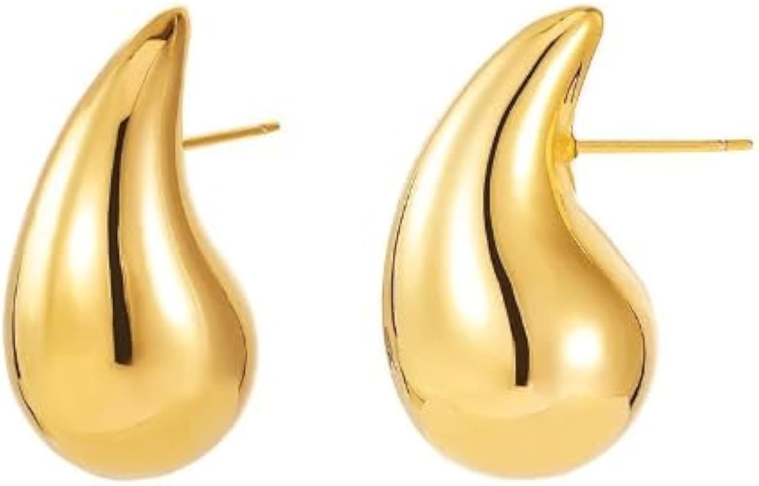 Tear Drop Stud Earrings/Dupes 18K Gold Plated and Silver 316L Stainless Steel with Gift Box | Amazon (US)