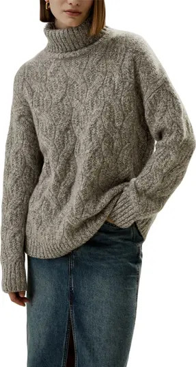 Lilysilk Cable-Knit Cashmere Turtleneck Sweater | Nordstrom | Nordstrom