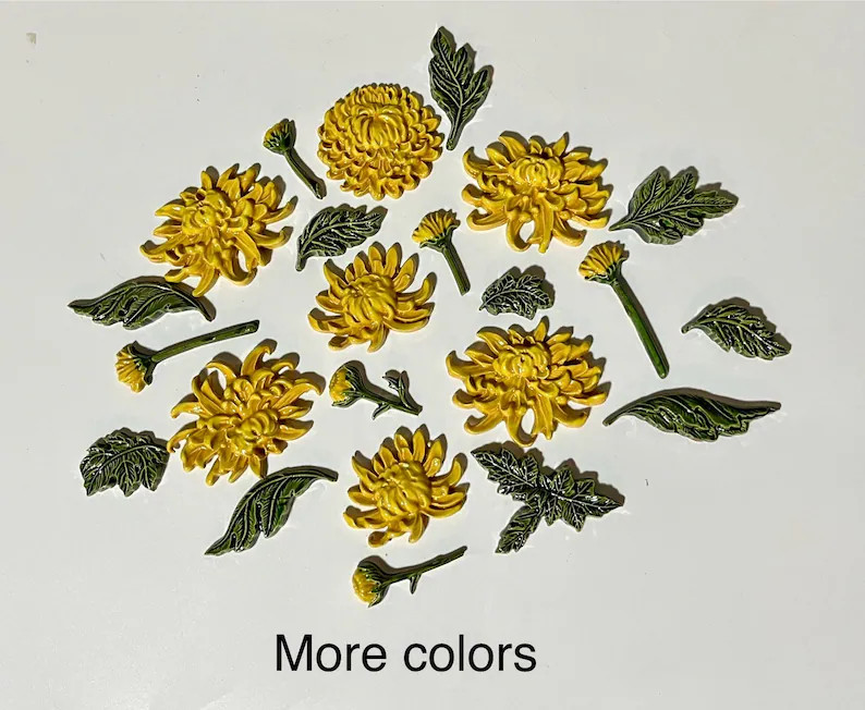 Huge Bundle of Ceramic Flowers and Leaves - Etsy | Etsy (US)