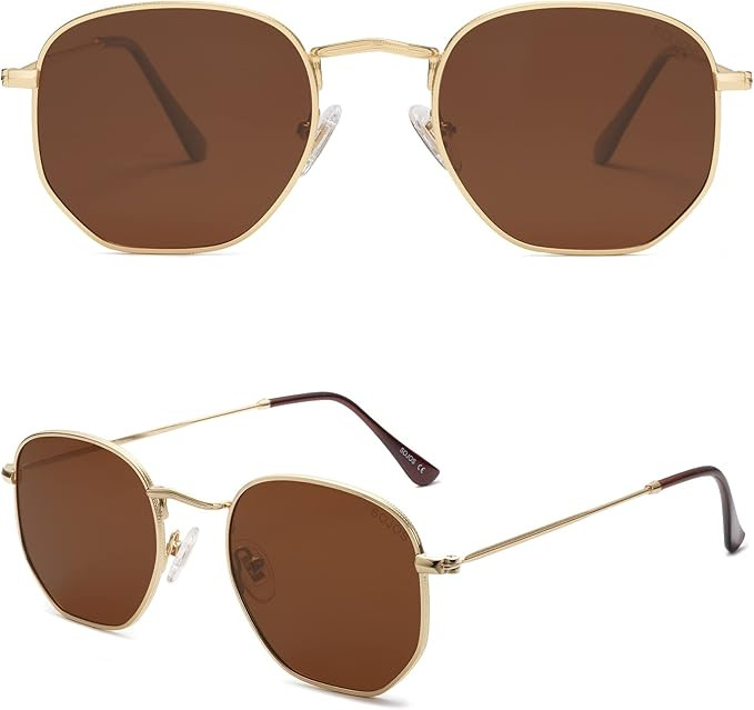 Amazon.com: SOJOS Small Square Polarized Sunglasses for Men and Women Polygon Mirrored Lens SJ107... | Amazon (US)