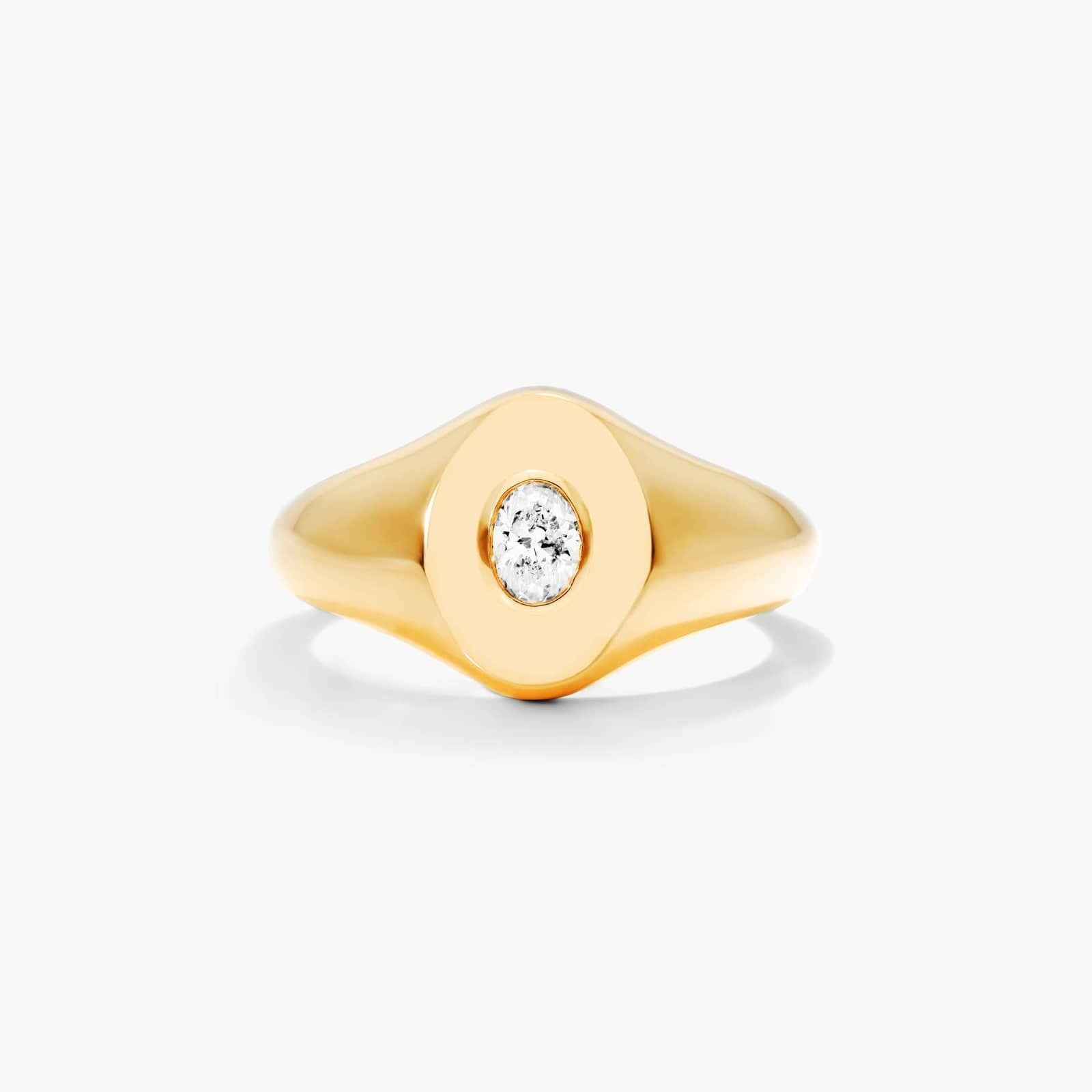Oval Cut Diamond Signet Ring In 14K Yellow Gold-81482y14 | JamesAllen