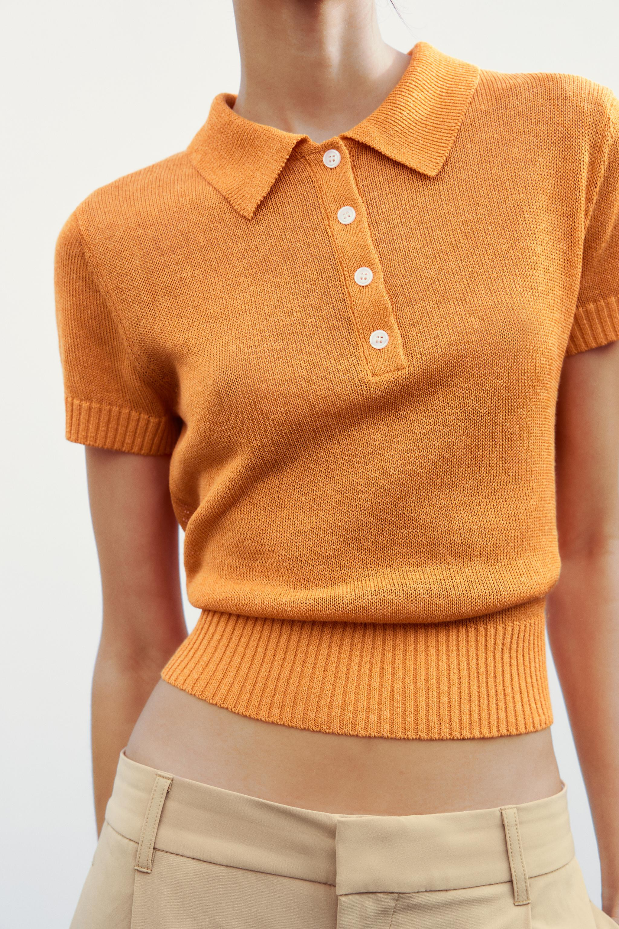 BASIC KNIT POLO TOP | Zara US