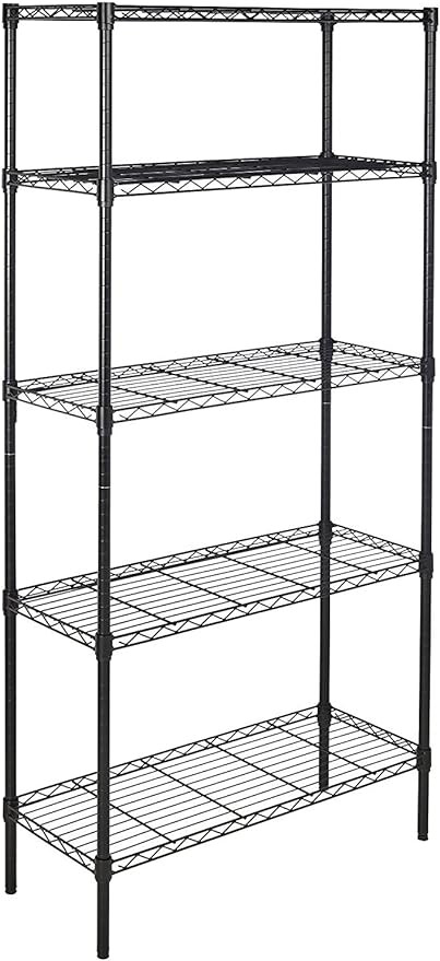 Amazon Basics 5-Shelf Adjustable Heavy Duty Steel Wire Rack Storage Shelving Organizer for Kitche... | Amazon (US)