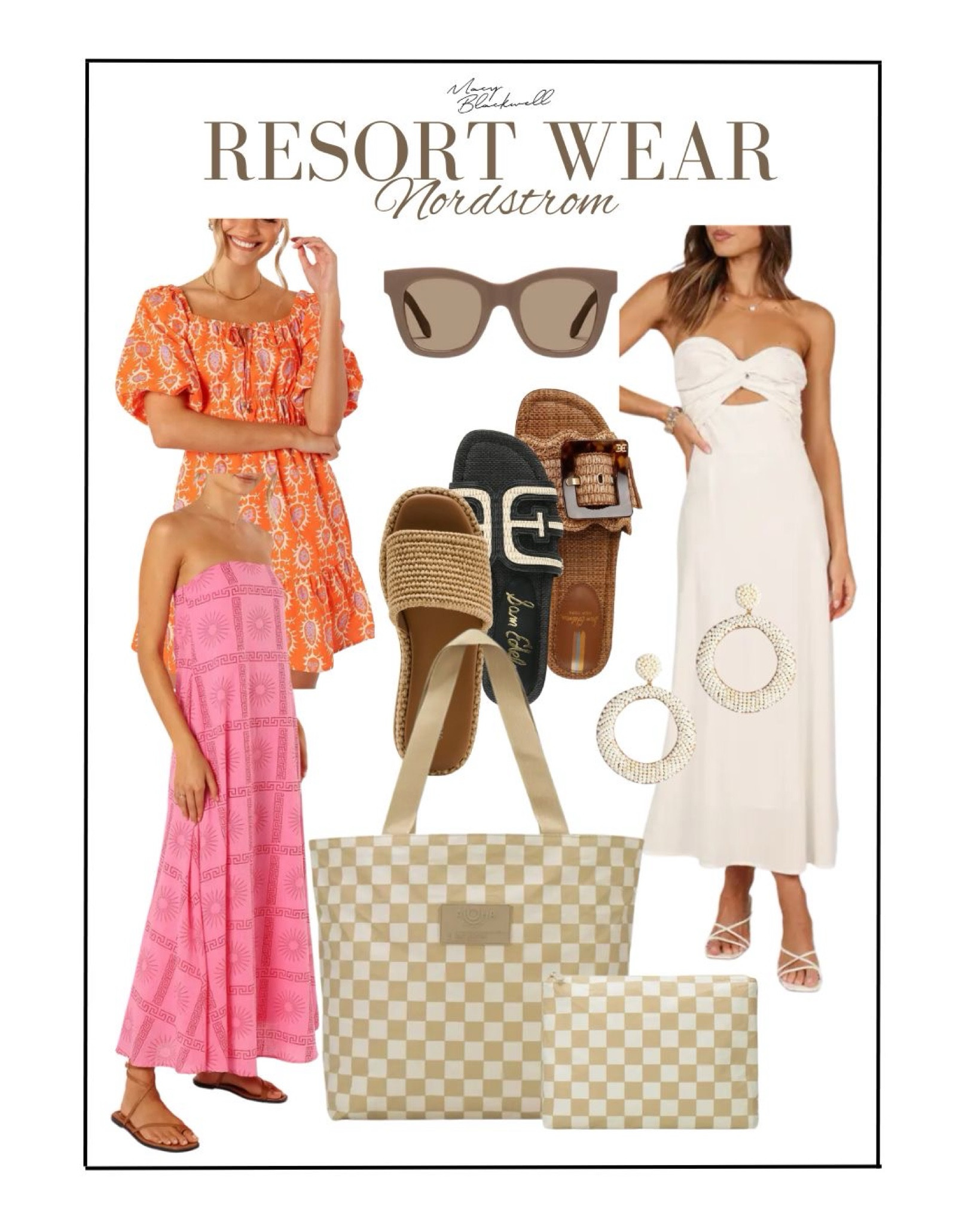 Resort wear 
Nordstrom spring outfit
Spring break outfit 
Travel must haves
Tote
Beach bag 
Sandals 

#LTKSwim #LTKTravel #LTKSeasonal