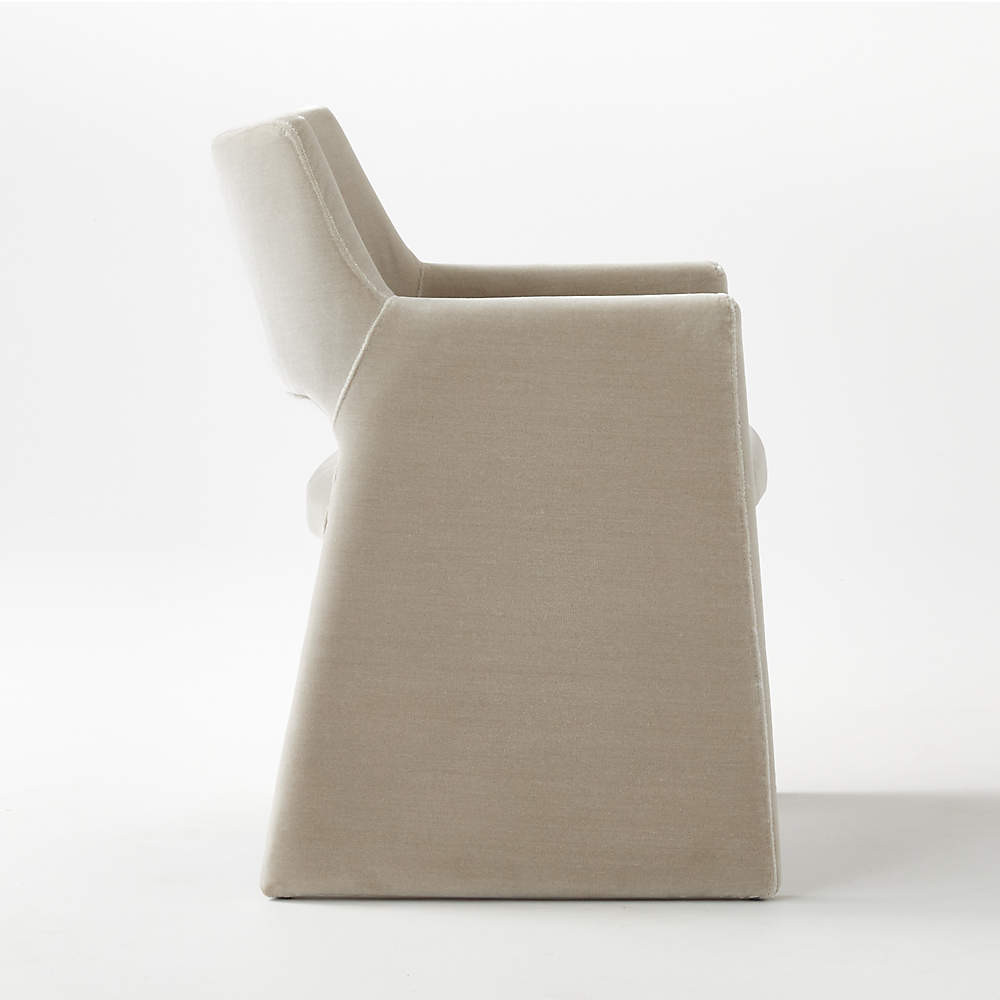 Foley Faux Mohair Navy Dining Armchair + Reviews | CB2 | CB2