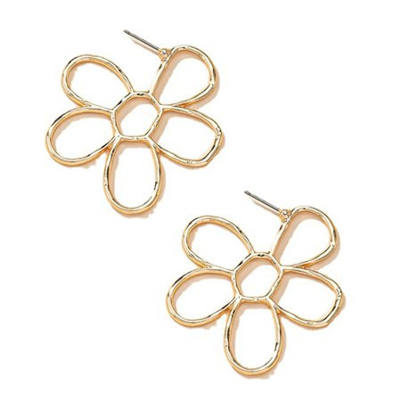 WINDLAND Hollow Metal Flower Dangle Earrings Minimalist Studs Earring Five Petal Flower Drop Earrings Jewelry for Women Girls | Walmart (US)