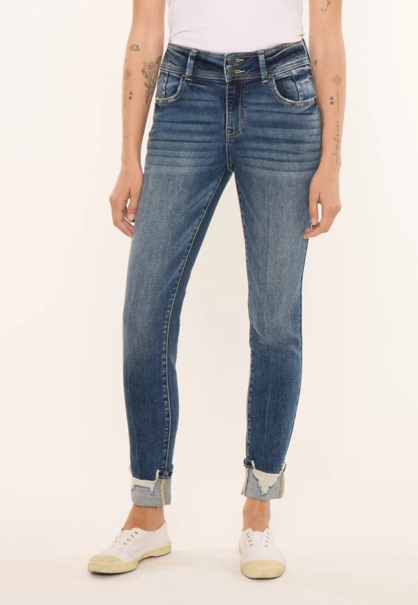KanCan™ High Rise Destructed Cuff Skinny Jean | Maurices