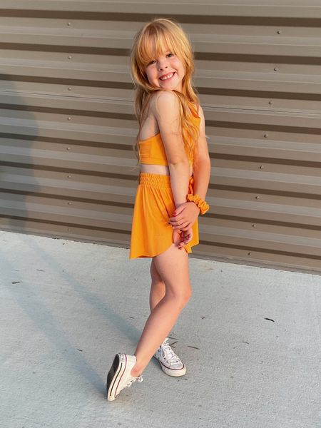 Youth active set from evsie. Loving these flyaway shorts. They have fitted spandex underneath with functional pockets. The longlined bralette comes with a scrunchie! The perfect set for summer! 

#LTKfamily #LTKkids #LTKfitness