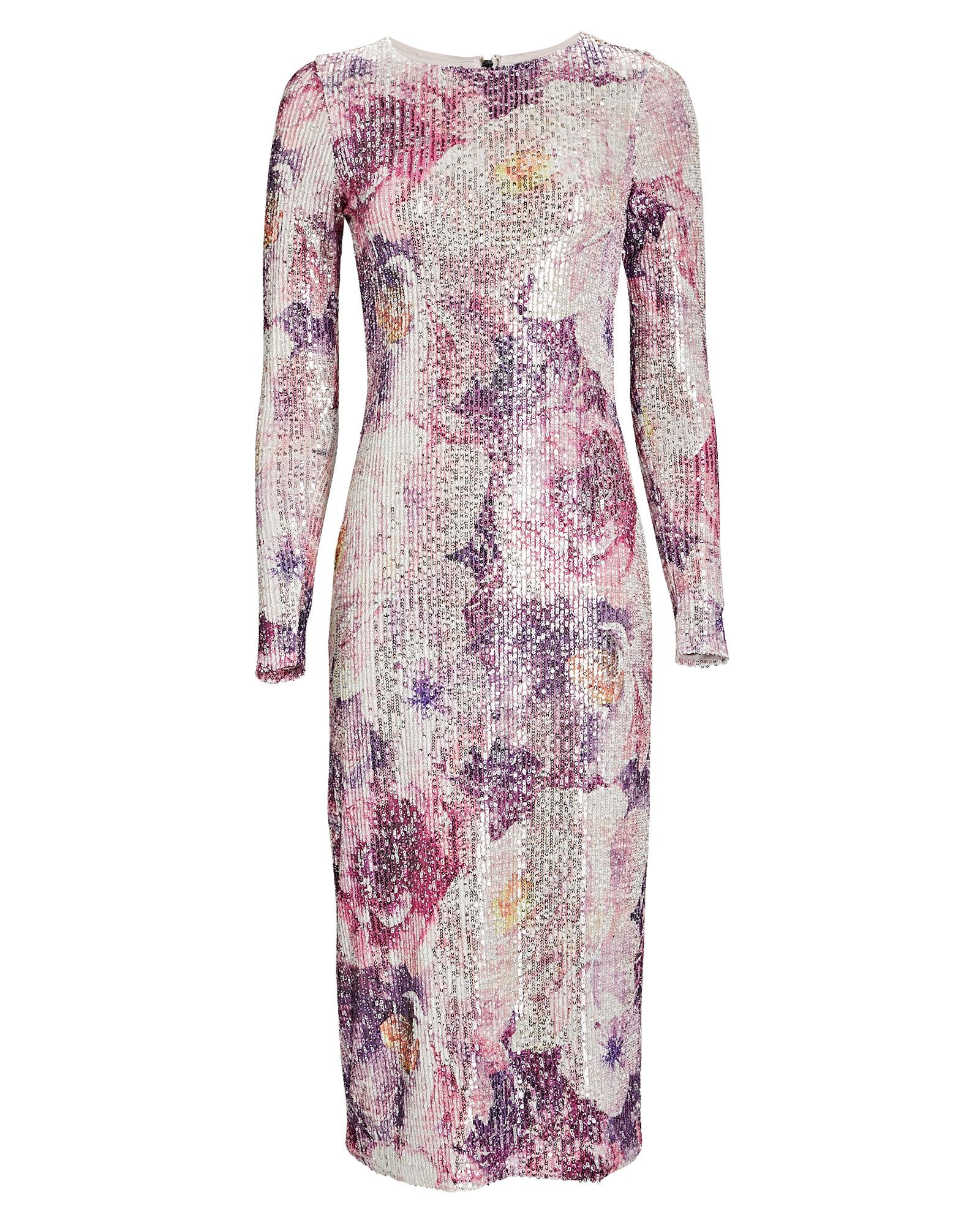 Kate Floral Sequined Mesh Midi Dress | INTERMIX
