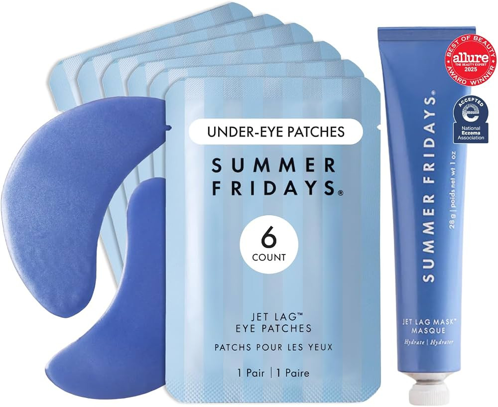 Summer Fridays Jet Lag Duo- Jet Lag Eye Patches 6ct + Jet Lag Mask Mini | Amazon (US)