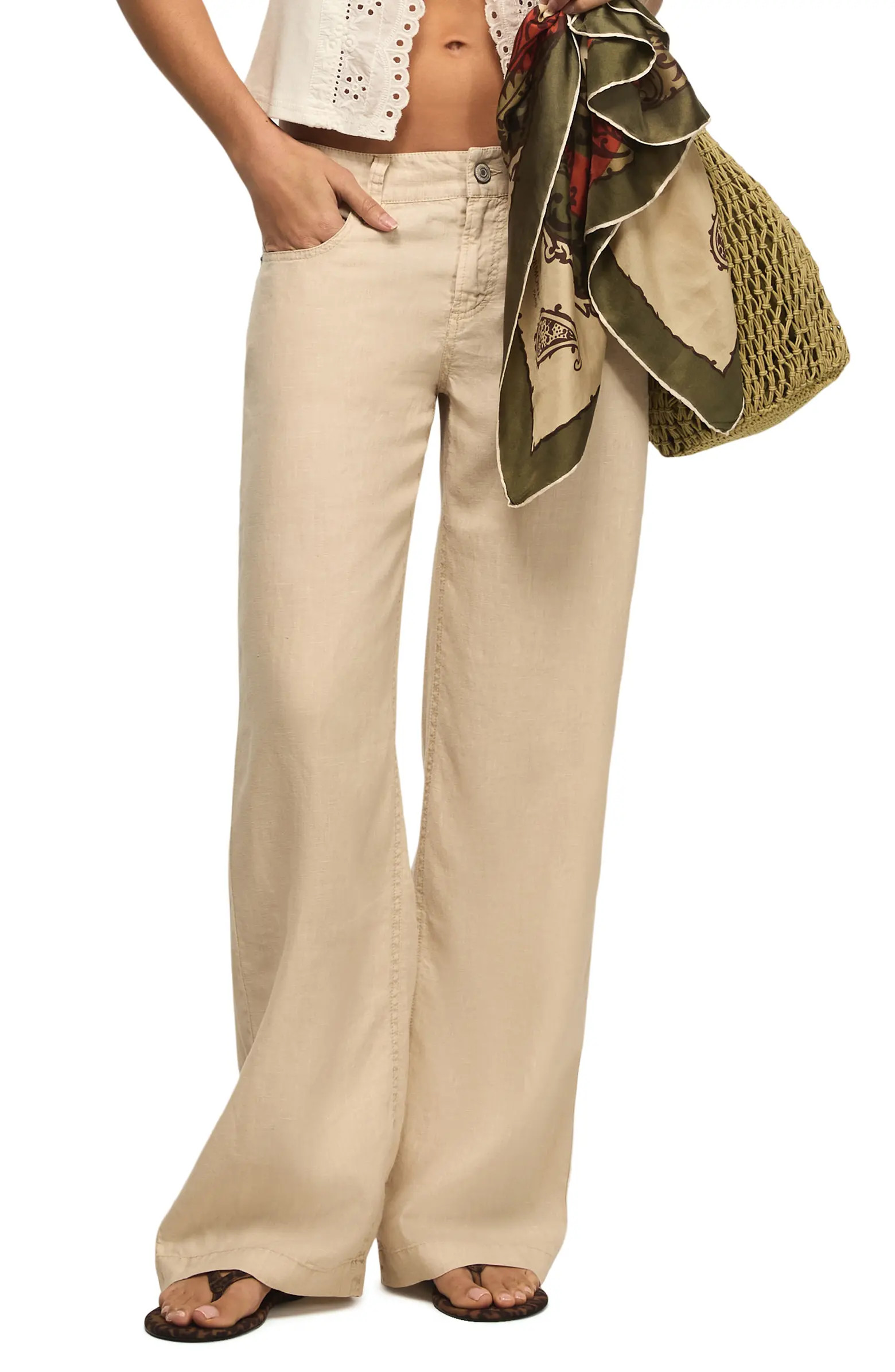 Baggy Wide Leg Linen Pants | Nordstrom