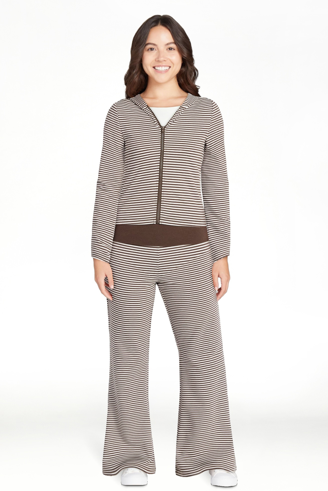 No Boundaries Zip-Up Hoodie and Foldover Pants Set, 2-Piece, Women’s XXS-XXL | Walmart (US)