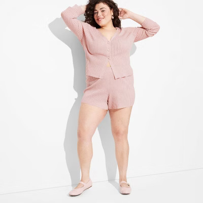 Women's Open Work Pointelle Shorts - Wild Fable™ Mauve XXL | Target