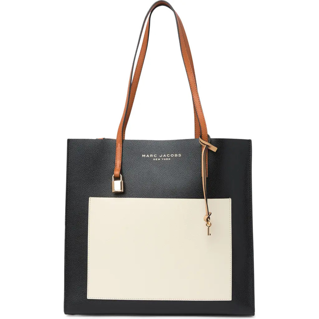 Marc Jacobs Grind Colorblock Leather Tote Bag in Smoked Almond Multi at Nordstrom Rack | Nordstrom Rack