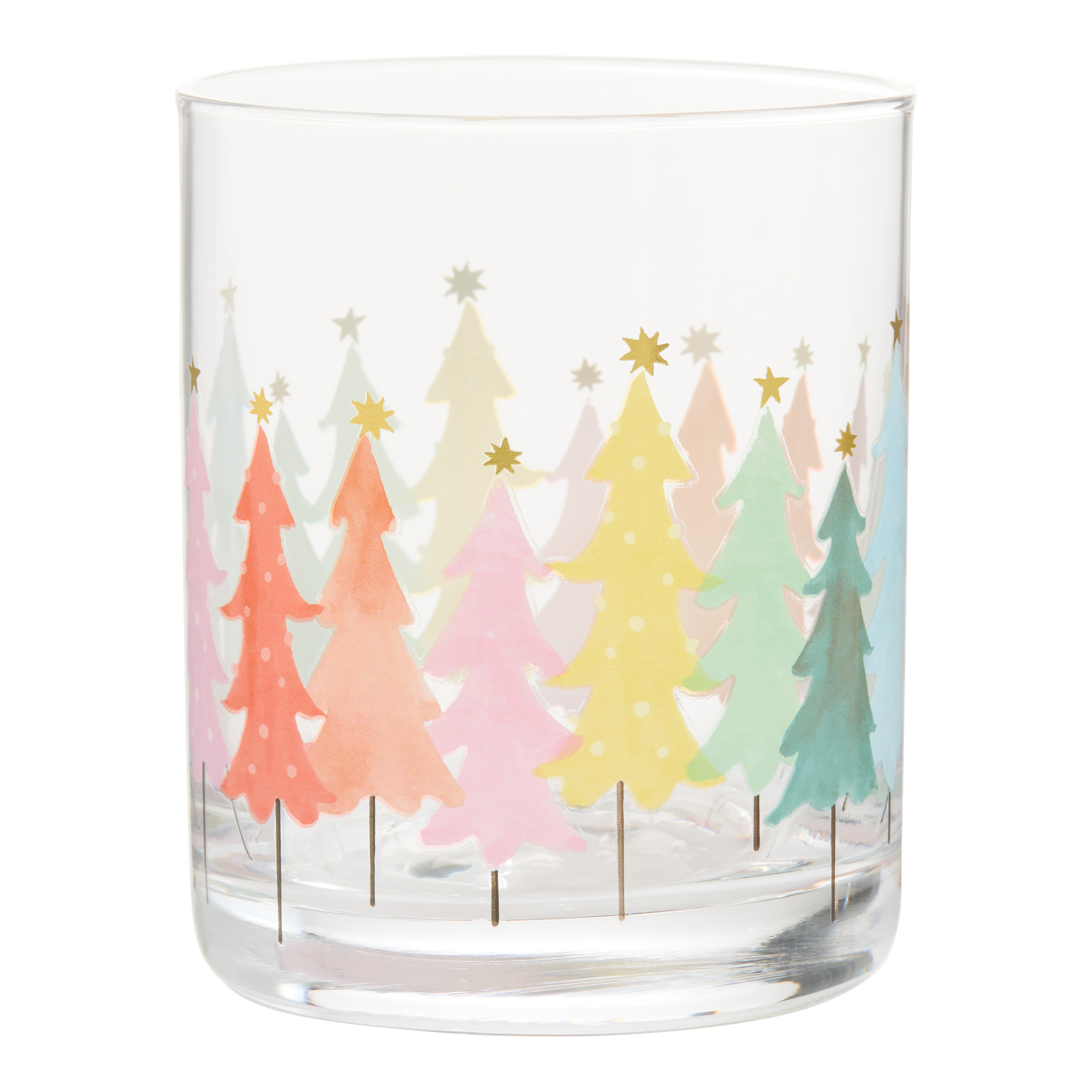 Rainbow Trees Double Old Fashioned Glass Set of 2 | World Market