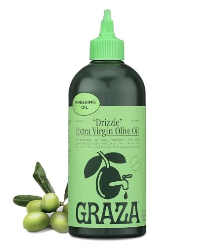 Graza Drizzle Extra Virgin Olive Oil, Finishing Oil - High Polyphenol Early Harvest EVOO Finishing Oil in a Squeeze Bottle - Single Origin Olive Oils from Spain - 16.9 Fl Oz (500ml) | Amazon (US)