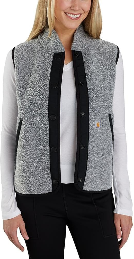 Carhartt Women's Relaxed Fit Fleece Snap-Front Vest | Amazon (US)