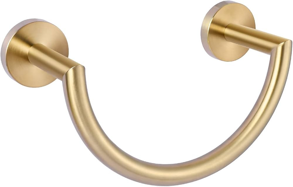 HouseAid Stainless Steel Towel Ring for Bathroom, Hand Towel Holder, Modern Semi-Circular Hand To... | Amazon (US)