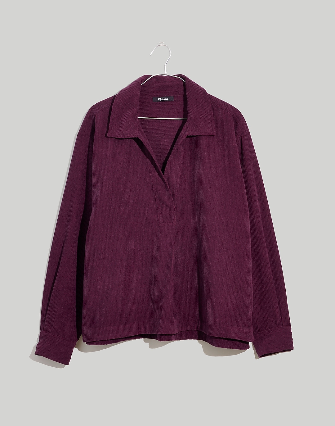 Plus Corduroy Lakeline Long-Sleeve Popover Shirt | Madewell