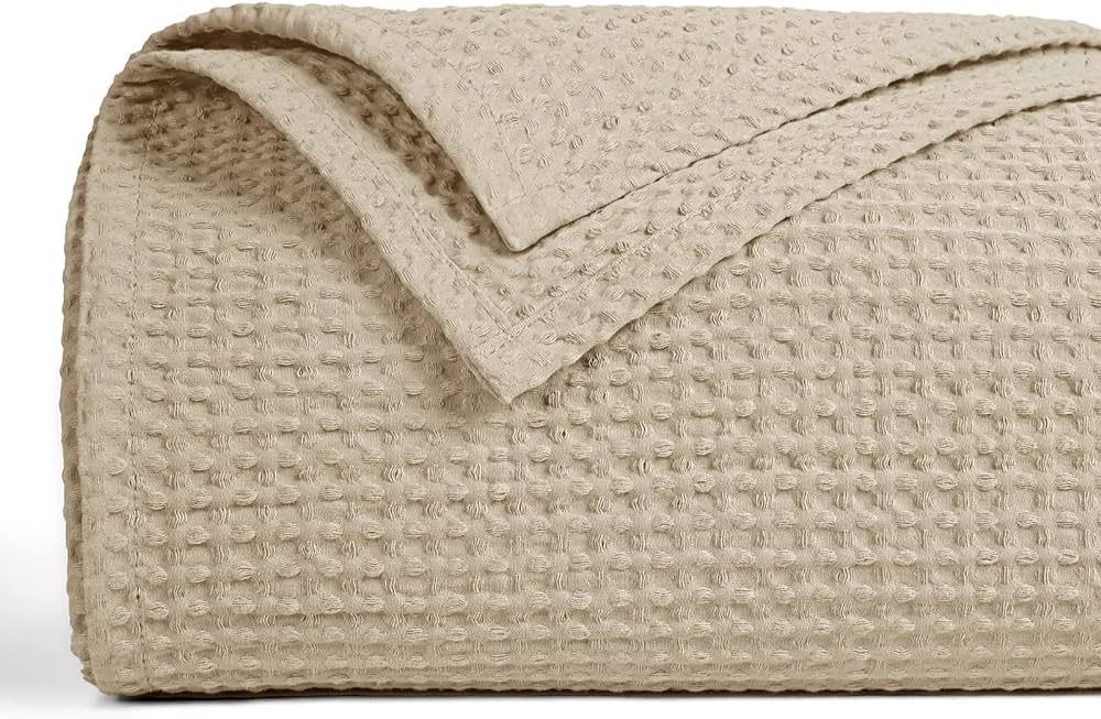 PHF 100% Cotton Waffle Weave Blanket Twin Size 66"x90" -Lightweight Washed Soft Breathable Blanke... | Amazon (US)