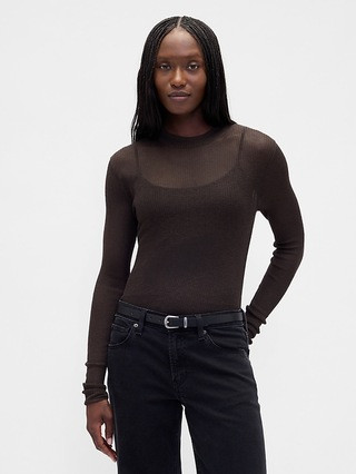 High-Neck Sheer Sweater | Gap (US)