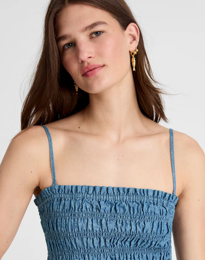 Denim Smocked Tank | Madewell