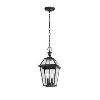 Home Decorators Collection Glenneyre 2-Light Matte Black French Quarter Gas Style Outdoor Hanging... | The Home Depot