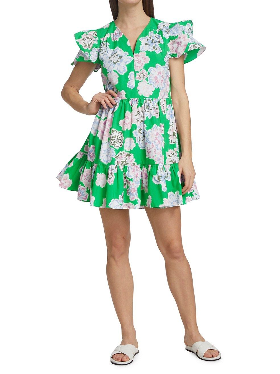 Marisol Ruffle-Sleeve Minidress | Saks Fifth Avenue