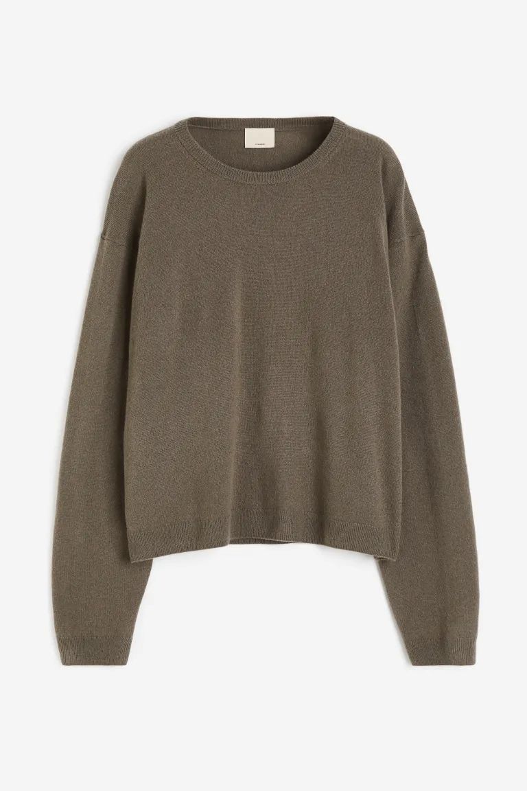 Fine-knit Cashmere Sweater - Dark taupe - Ladies | H&M US | H&M (US + CA)