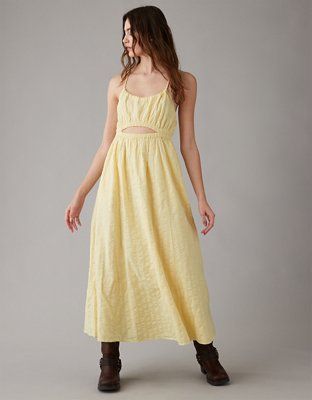 AE Cross Back Cut-Out Maxi Dress | American Eagle Outfitters (US & CA)