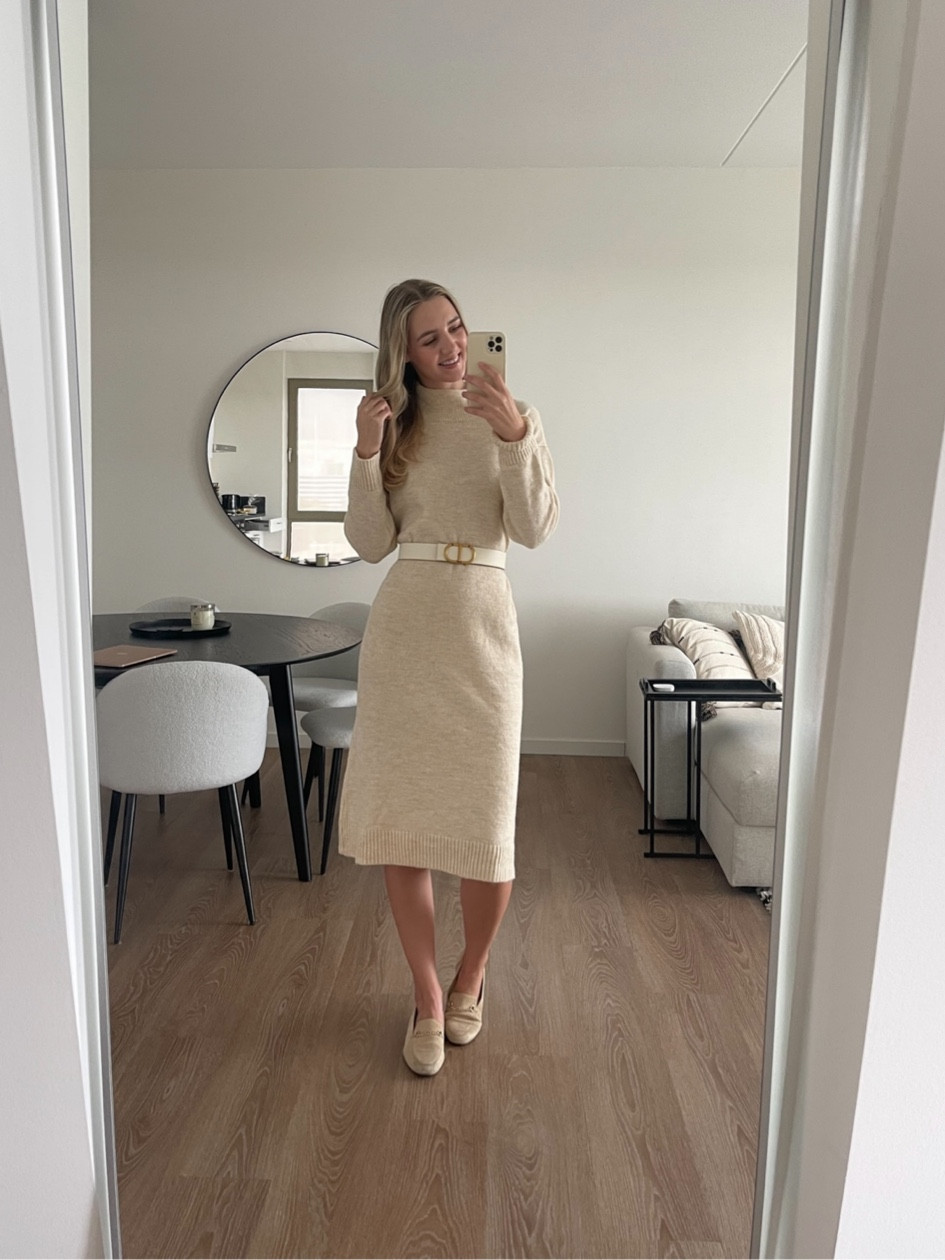 Dress is chiquelle but H&M has similar ones! 

outfit inspiration, knit dress, classic leather belt, leather loafers, ASOS, Mango, LillySilk, beige loafers, beige dress, oversized midi knit dress, Monki, rib knit dress, Nederland.

#LTKstyletip #LTKSeasonal #LTKeurope