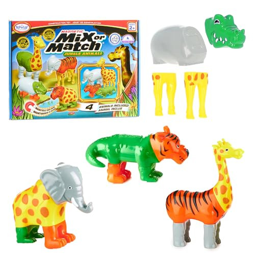 POPULAR PLAYTHINGS Magnetic Animals for Toddlers 1-3, Mix or Match Animal Toys, Set of 4 Gift for Kids - Jungle Animals | Amazon (US)