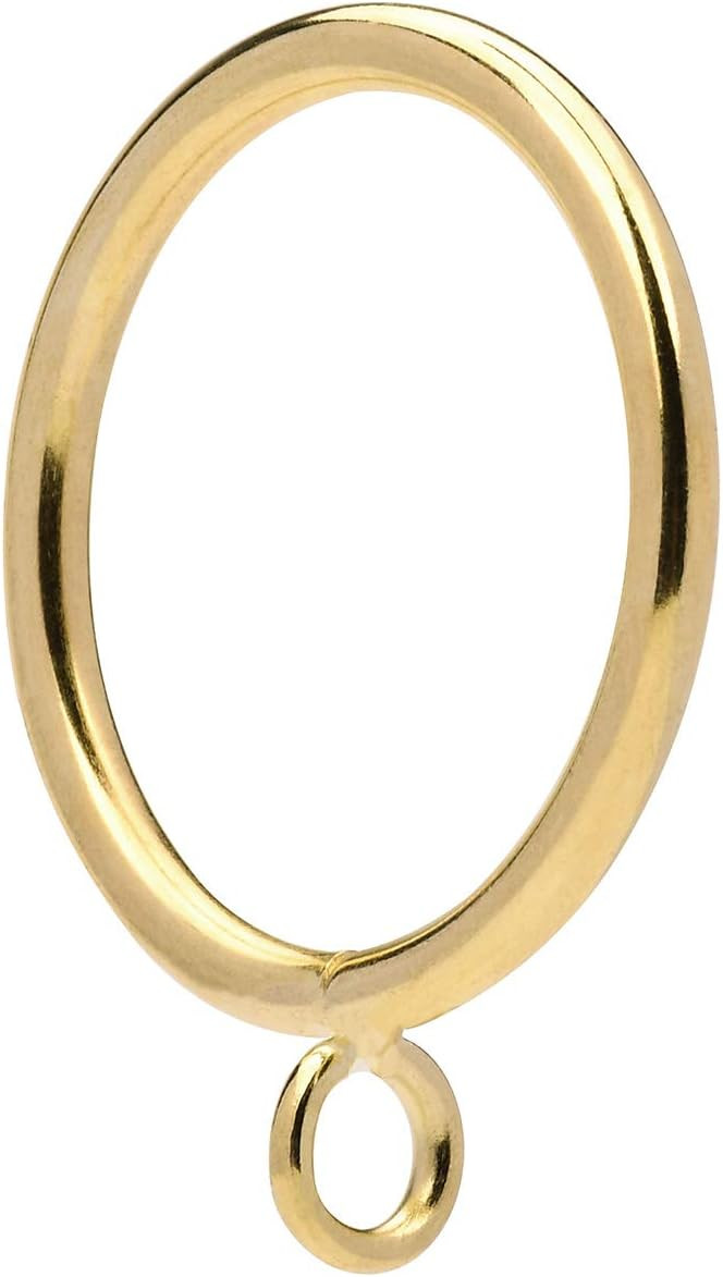 24 Pcs Gold 1.5-Inch Inner Diameter Metal Curtain Rings with Eyelets,Fits Up to 1 1/4-Inch Rod | Amazon (US)