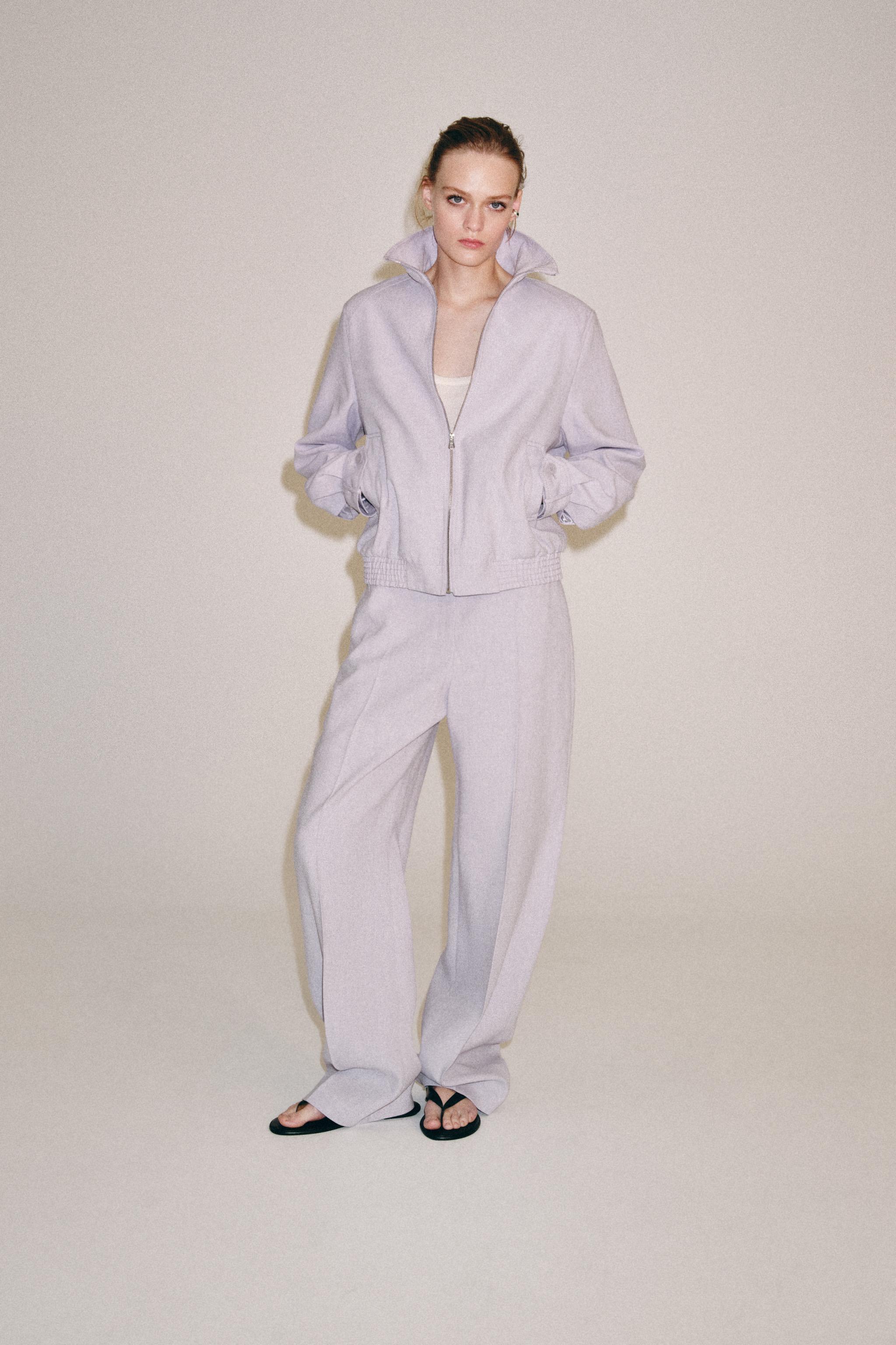 LINEN BLEND BOMBER JACKET ZW COLLECTION | Zara AU
