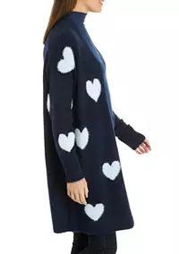 Crown & Ivy™ Women's Open Front Heart Printed Cardigan | Belk