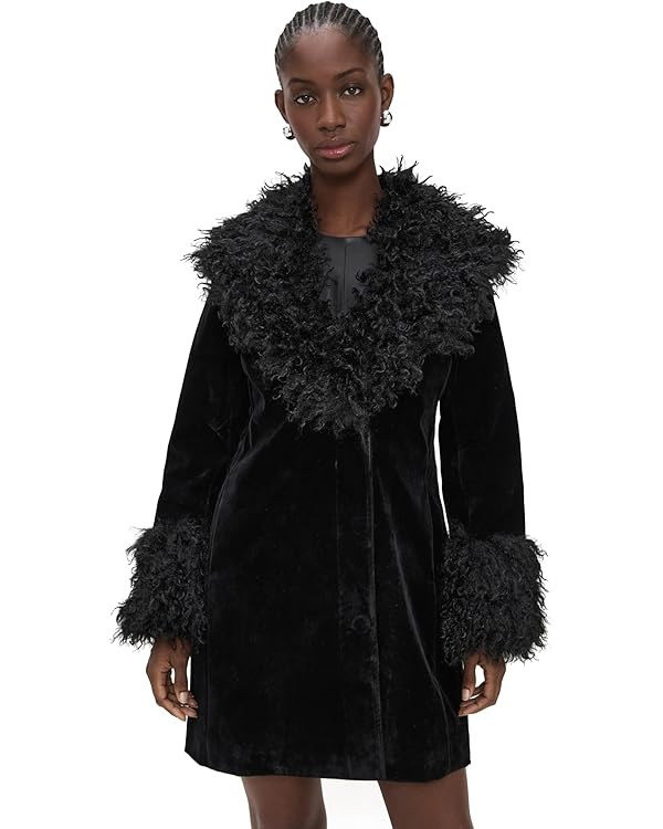 Avec Les Filles Women's Faux Fur Trimmed Tailored Coat | Amazon (US)