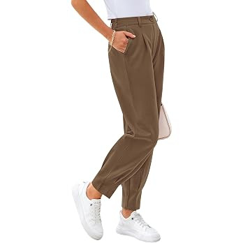 CFLONGE Womens Ankle Work Pants Trousers Casual Slacks | Amazon (US)