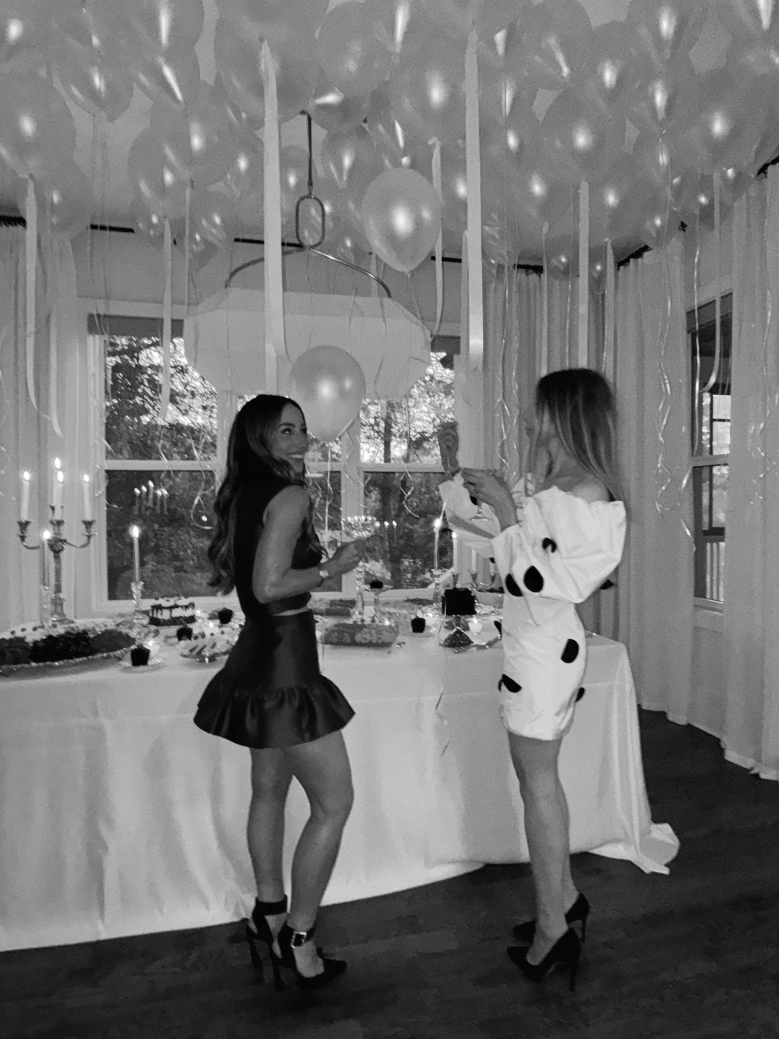 Party outfits! My dress is on sale and I’m obsessed with it. Also found without the polka dots.