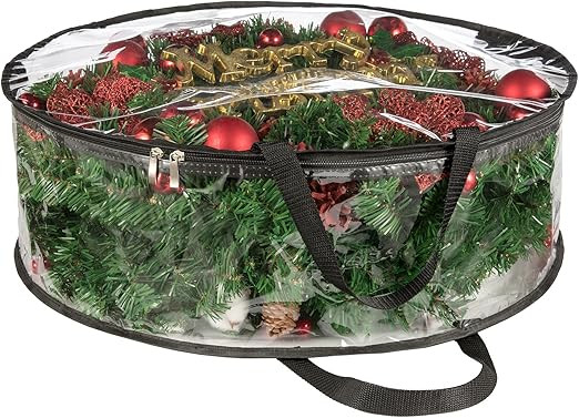 CINPIUK Clear Wreath Storage Bag 30 Inch Christmas Wreath Storage Container, Heavy Duty Wreath Pr... | Amazon (US)