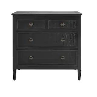 Home Decorators Collection Marsden Black 3-Drawer Cane Chest of Drawers (38 in W. X 36 in H.) 056... | The Home Depot