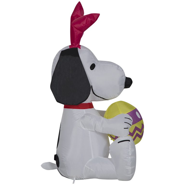 Gemmy Airblown Inflatable Snoopy with Bunny Ears and Decorated Egg, 3.5 ft Tall, White | Walmart (US)