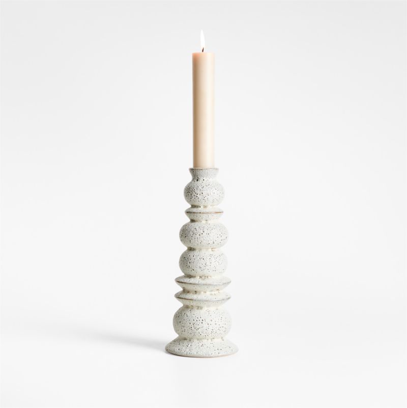 Toulouse Large Ceramic Taper Candle Holder by Laura Kim | Crate & Barrel | Crate & Barrel