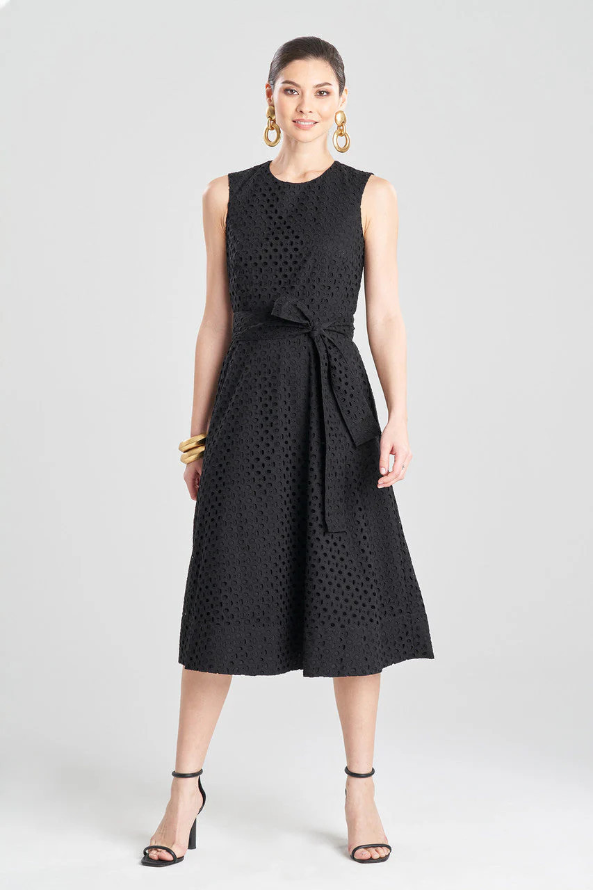 Cotton Eyelet Belted Dress | Natori