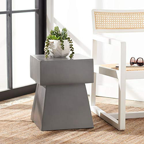 SAFAVIEH Outdoor Collection Zen Mushroom Modern Dark Grey Concrete Accent Table (Fully Assembled) | Amazon (US)