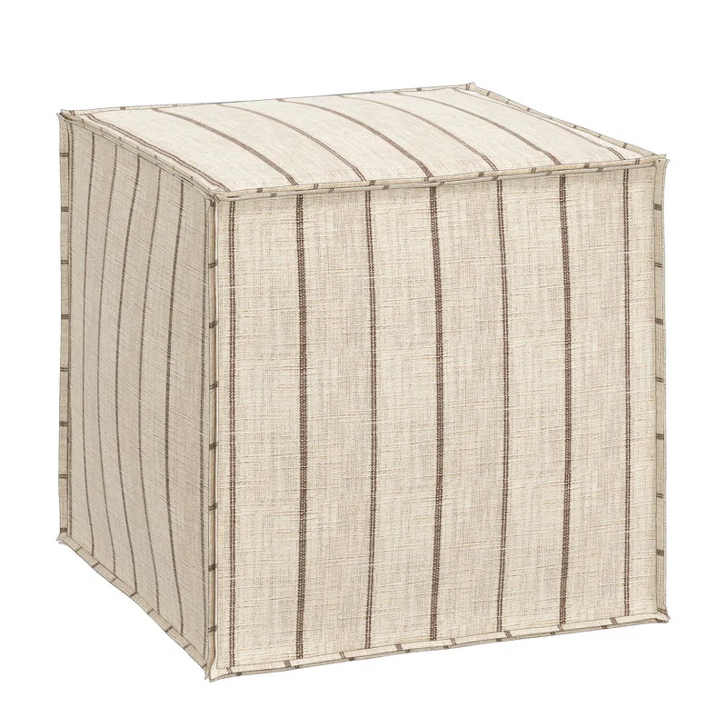 Angeles 19'' Square Striped Cube Ottoman | Wayfair North America