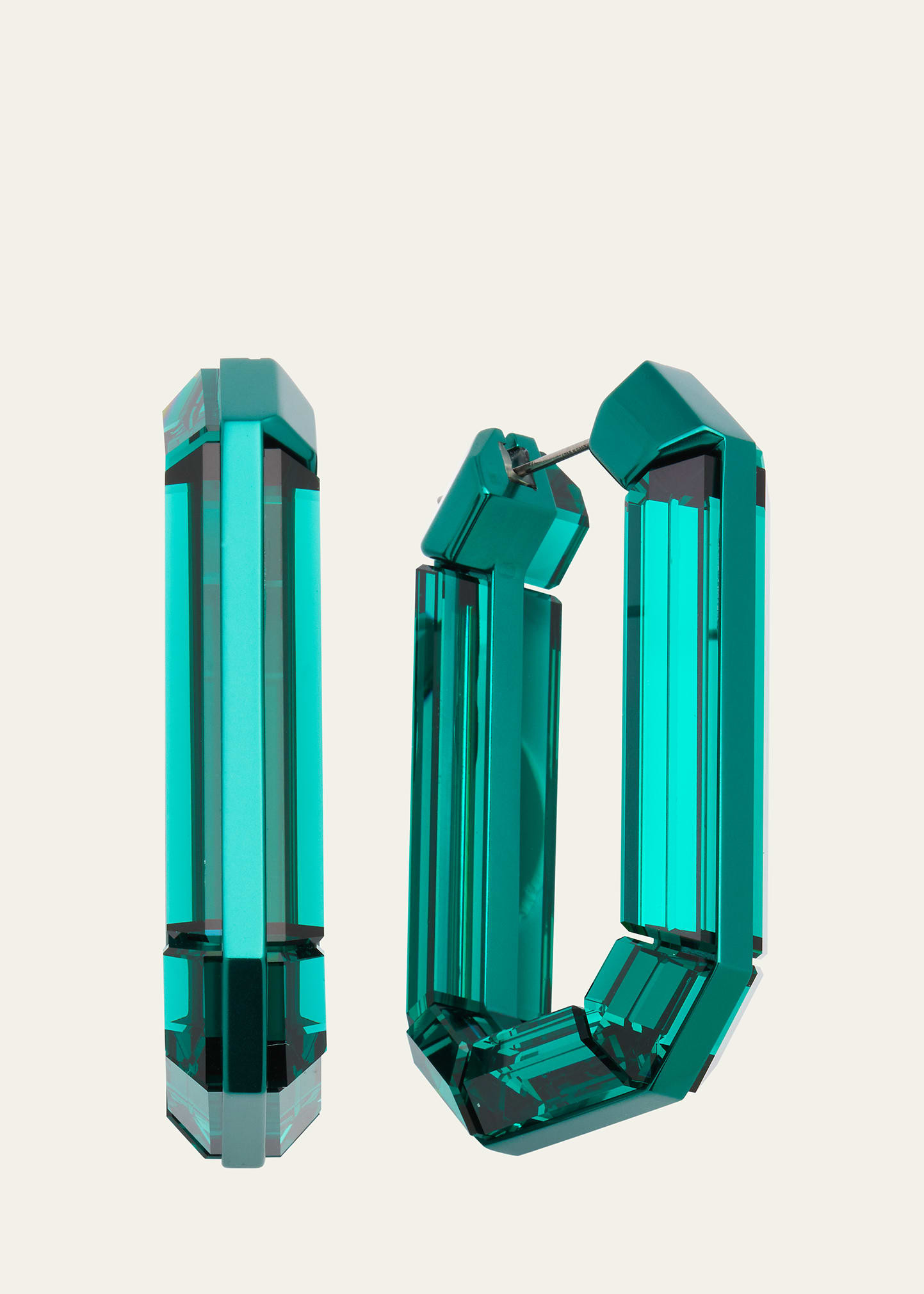 SWAROVSKI Lucent Hoop Earrings, Green | Bergdorf Goodman